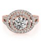 Halo Engagement Ring, 0.65 Ctw Side Stones