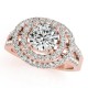 Halo Engagement Ring, 0.65 Ctw Side Stones