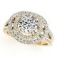 Halo Engagement Ring, 0.65 Ctw Side Stones