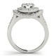 Halo Engagement Ring, 0.65 Ctw Side Stones