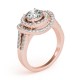 Halo Engagement Ring, 0.65 Ctw Side Stones