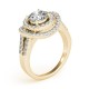 Halo Engagement Ring, 0.65 Ctw Side Stones