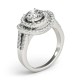 Halo Engagement Ring, 0.65 Ctw Side Stones