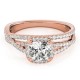 Halo Engagement Ring, 0.35 Ctw Side Stones