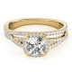 Halo Engagement Ring, 0.35 Ctw Side Stones