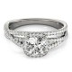 Halo Engagement Ring, 0.35 Ctw Side Stones