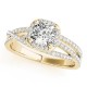 Halo Engagement Ring, 0.35 Ctw Side Stones