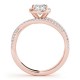 Halo Engagement Ring, 0.35 Ctw Side Stones