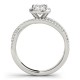 Halo Engagement Ring, 0.35 Ctw Side Stones