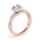 Halo Engagement Ring, 0.35 Ctw Side Stones