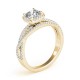 Halo Engagement Ring, 0.35 Ctw Side Stones