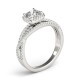 Halo Engagement Ring, 0.35 Ctw Side Stones