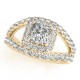 Halo Engagement Ring, 0.96 Ctw Side Stones