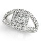 Halo Engagement Ring, 0.96 Ctw Side Stones