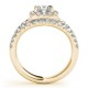 Halo Engagement Ring, 0.96 Ctw Side Stones