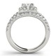 Halo Engagement Ring, 0.96 Ctw Side Stones