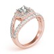 Halo Engagement Ring, 0.96 Ctw Side Stones