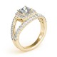 Halo Engagement Ring, 0.96 Ctw Side Stones