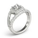 Halo Engagement Ring, 0.96 Ctw Side Stones