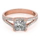 Halo Engagement Ring, 0.48 Ctw Side Stones