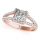 Halo Engagement Ring, 0.48 Ctw Side Stones