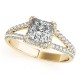 Halo Engagement Ring, 0.48 Ctw Side Stones