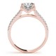 Halo Engagement Ring, 0.48 Ctw Side Stones