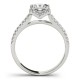 Halo Engagement Ring, 0.48 Ctw Side Stones