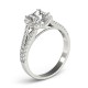 Halo Engagement Ring, 0.48 Ctw Side Stones