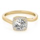 Halo Engagement Ring, 0.12 Ctw Side Stones