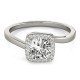 Halo Engagement Ring, 0.12 Ctw Side Stones
