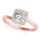 Halo Engagement Ring, 0.12 Ctw Side Stones