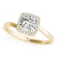 Halo Engagement Ring, 0.12 Ctw Side Stones