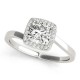 Halo Engagement Ring, 0.12 Ctw Side Stones