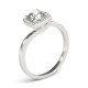 Halo Engagement Ring, 0.12 Ctw Side Stones