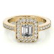 Halo Engagement Ring, 0.28 Ctw Side Stones