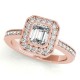 Halo Engagement Ring, 0.28 Ctw Side Stones
