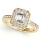 Halo Engagement Ring, 0.28 Ctw Side Stones