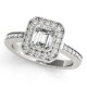 Halo Engagement Ring, 0.28 Ctw Side Stones