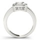 Halo Engagement Ring, 0.28 Ctw Side Stones