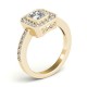 Halo Engagement Ring, 0.28 Ctw Side Stones