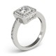 Halo Engagement Ring, 0.28 Ctw Side Stones