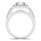 Halo Engagement Ring, 0.50 Ctw Side Stones