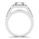 Halo Engagement Ring, 0.50 Ctw Side Stones