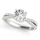 Engagement Ring, 0.25 Ctw. Diamond Side Stones