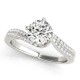 Engagement Ring, 0.22 Ctw. Diamond Side Stones