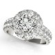 Engagement Ring, 0.89 Ctw. Diamond Side Stones