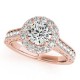 Engagement Ring, 0.58 Ctw. Diamond Side Stones