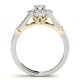 Engagement Ring, 0.54 Ctw. Diamond Side Stones