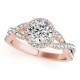 Engagement Ring, 0.47 Ctw. Diamond Side Stones